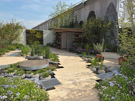 The view from the Gold Medal-winning RBC Blue Water Roof Garden