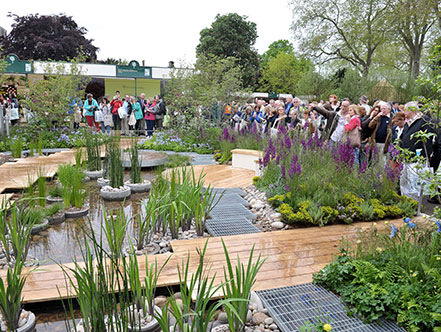 Royal Horticultural Society members admire the garden
