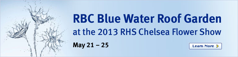 RBC Blue Water Roof Garden at the 2013 RHS Chelsea Flower Show. Learn More.