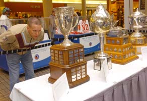 RBC's 100 Years of Hockey exhibit toured 10 cities in Saskatchewan during April and May of 2005, including this stop in Regina