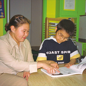 Nunavut students Charlotte Lyle and Elijah Aitoak