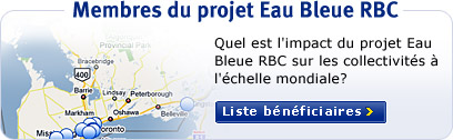 Membres du projet Eau Bleue RBC. Quel est l'impact du projet Eau Bleue RBC sur les collectivités à l'échelle mondiale? Liste bénéficiaires. Membres du projet Eau Bleue RBC. Quel est l'impact du projet Eau Bleue RBC sur les collectivités à l'échelle mondiale? Liste bénéficiaires.