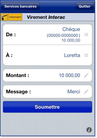 Virements Interac