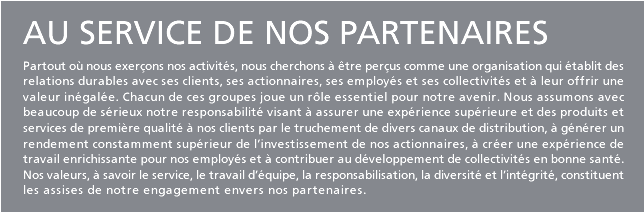 Au service de nos partenaires