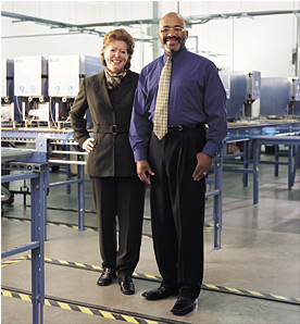 Darlene Kinghorn, RBC Royal Bank, with Michael Duck, A.C. Dispensing Equipment Inc.