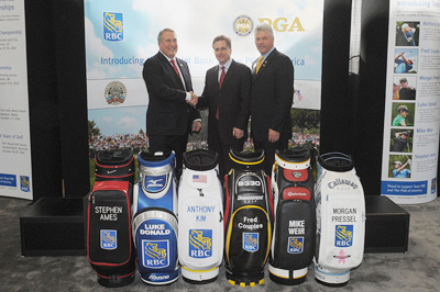 PGA of America CEO Joe Steranka, Chief Brand and Communications Officer Jim Little and PGA of America President Jim Remy during The PGA and RBC Patron Announcement at The 57th PGA Merchandise Show at The Orange County Convention Center in Orlando, Florida, USA, on Thursday, January 28, 2010. (Photo by Montana Pritchard/The PGA of America)
