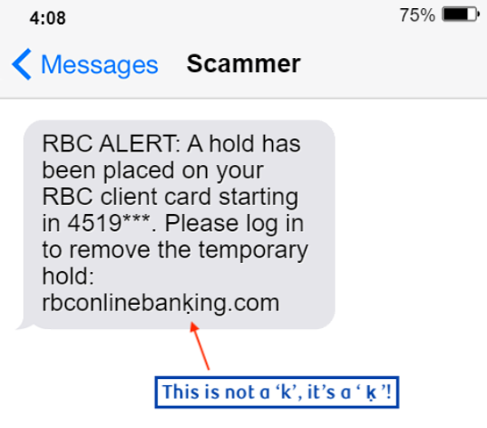 message scam