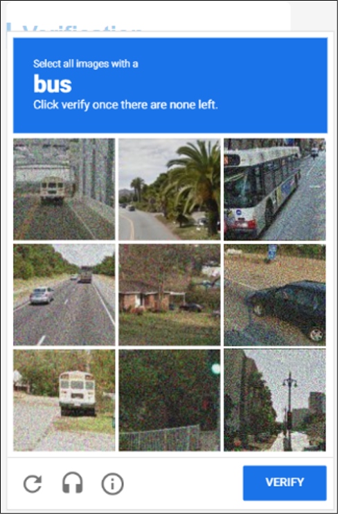 captcha click images with a bus
