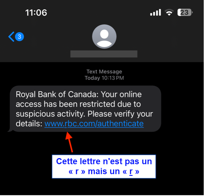 message scam
