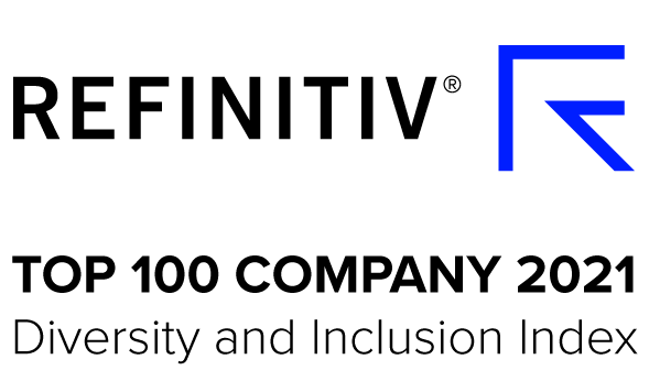 Refinitiv registered trade mark Top 100 Company 2020 Diversity and Inclusion Index