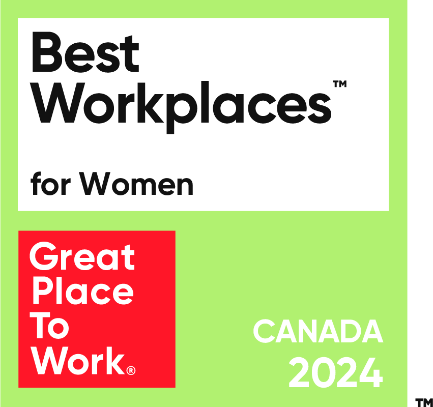 Best Workplaces trademark Women Great Place to Work Registered Trademark Canada 2020. Logo.