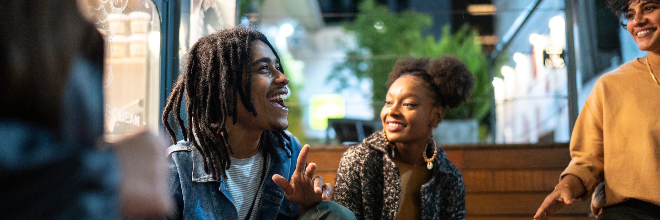 Youth sitting and talking