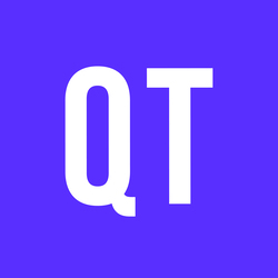 Purple background with letters QT in white