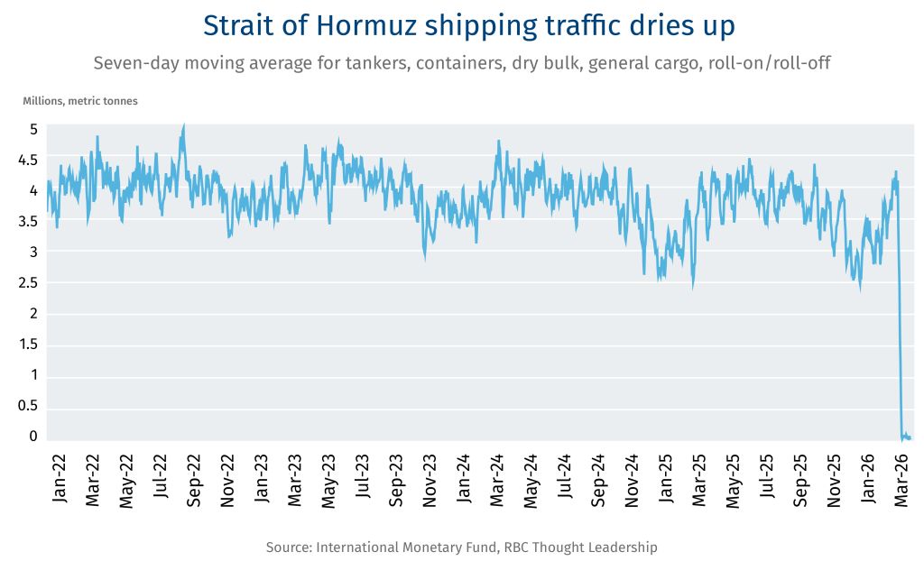 Strait of Hormuz shipping traffic dries up